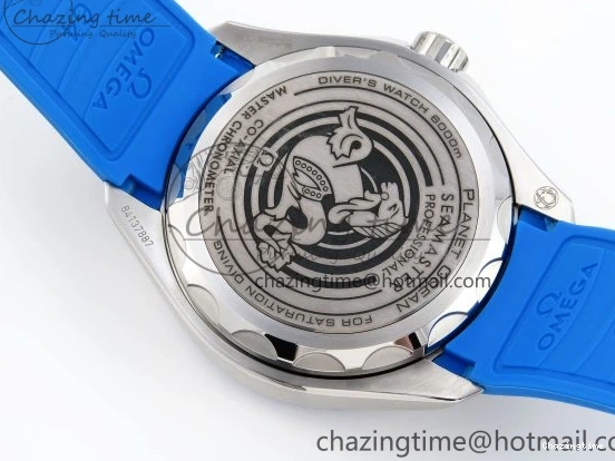 0506 SEAMASTER PLANET OCEAN 6000M ULTRA DEEP 45.5MM SS TF 1:1 BEST EDITION WHITE DIAL BLUE BEZEL ON RUBBER STRAP A SunProtective 7762